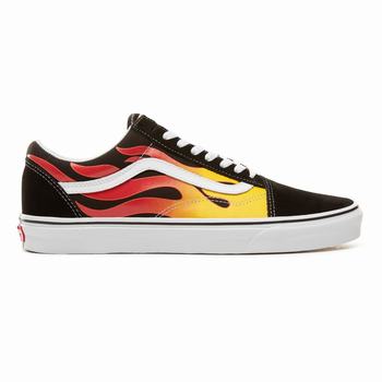 Panske Tenisky Vans Flame Old Skool Čierne Biele VA50OWUZP